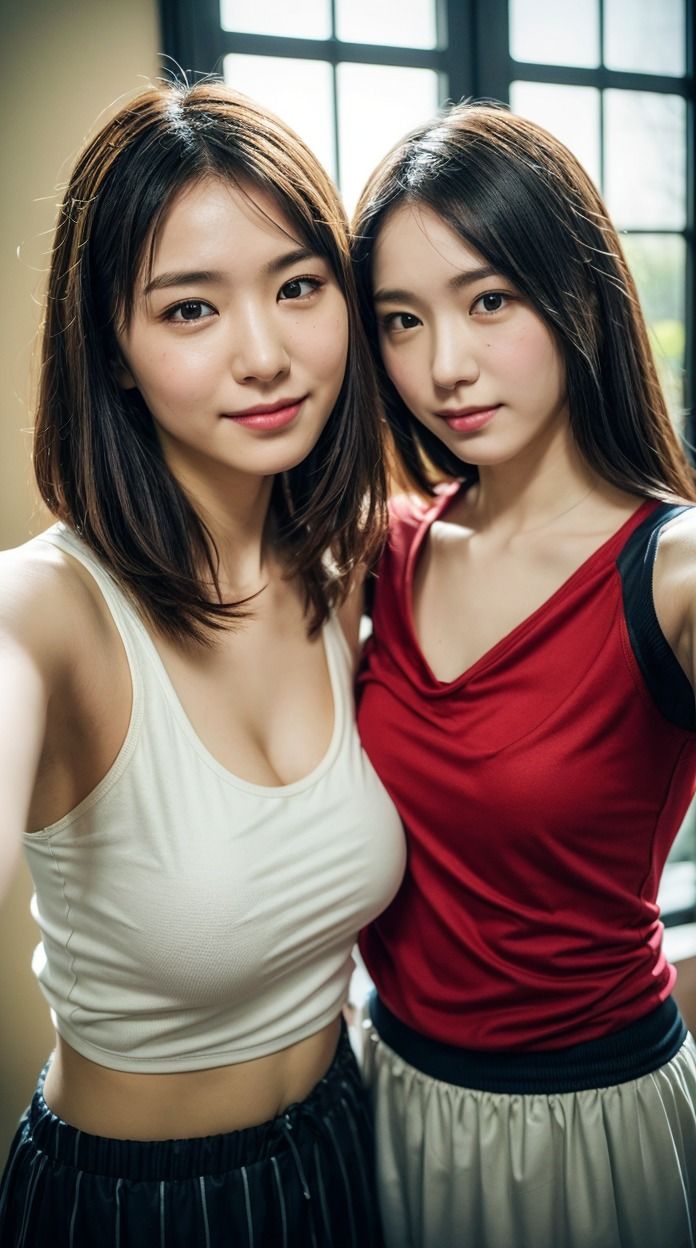 ［AI双子］ジムで！公園で！どこでも！健康的スポート美少女と全力射精で全身ドロッドロ