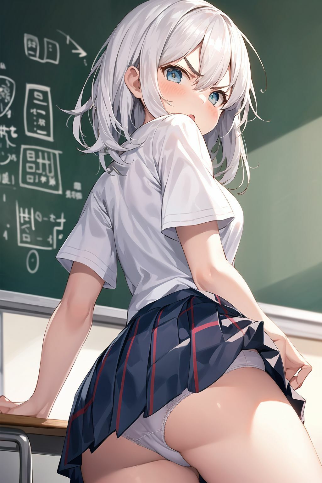 嫌な顔しながらパンツ見られちゃうイラスト集(制服編)