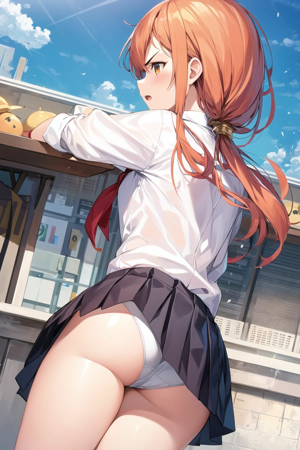 嫌な顔しながらパンツ見られちゃうイラスト集(制服編)