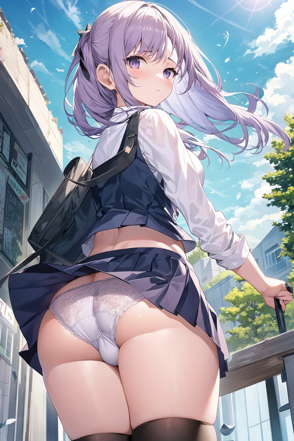 嫌な顔しながらパンツ見られちゃうイラスト集(制服編)