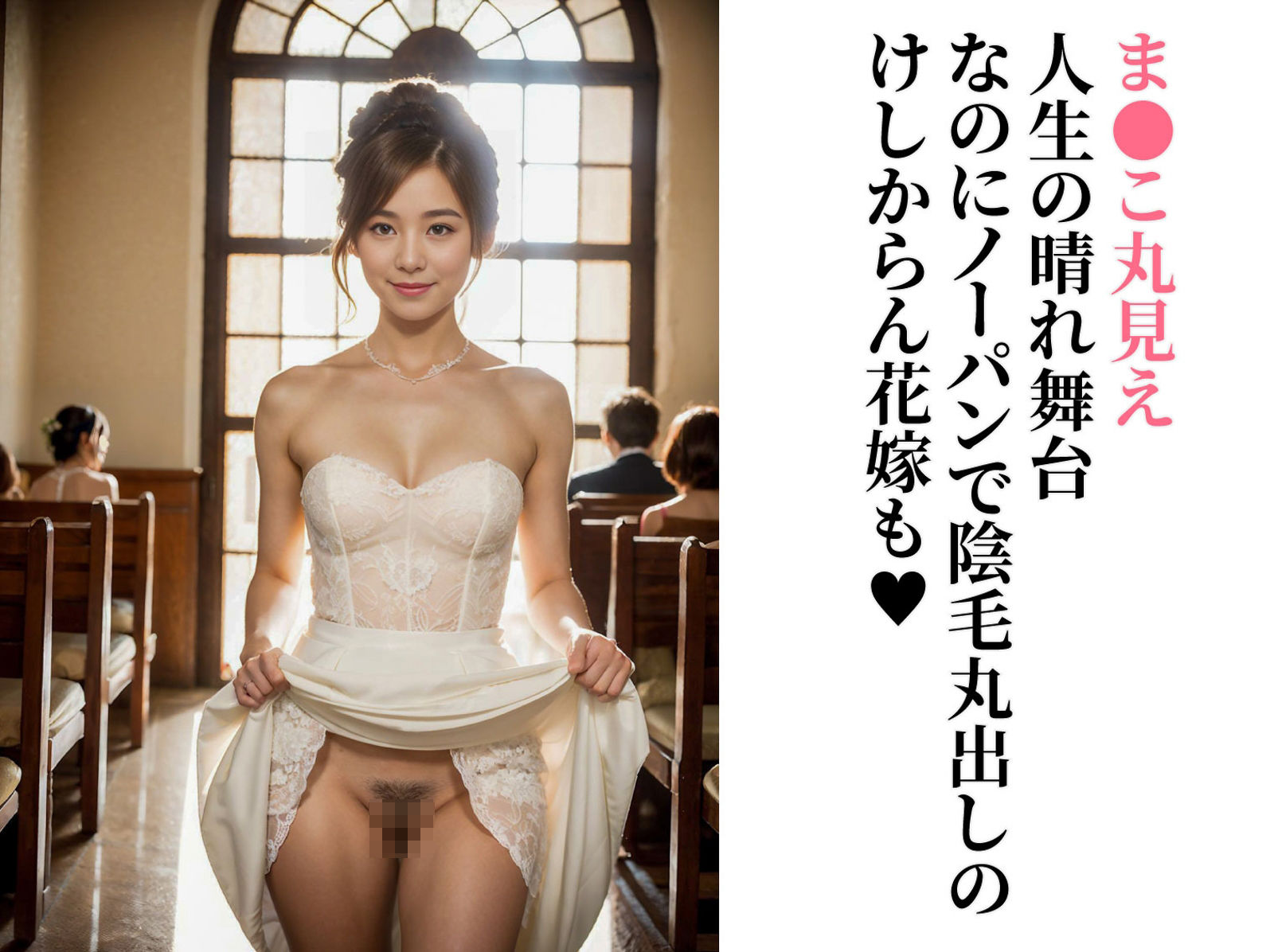 結婚式当日のパンティみせて 貞操観念が低い世界の花嫁