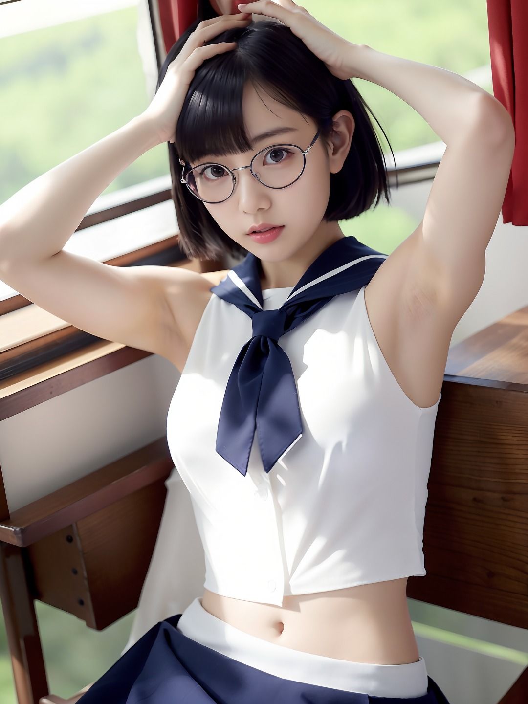 文学好きの地味で真面目なメガネ童顔少女は、セーラー服を脱いだらGカップ隠れ巨乳！官能小説に憧れて中●しセッ●ス