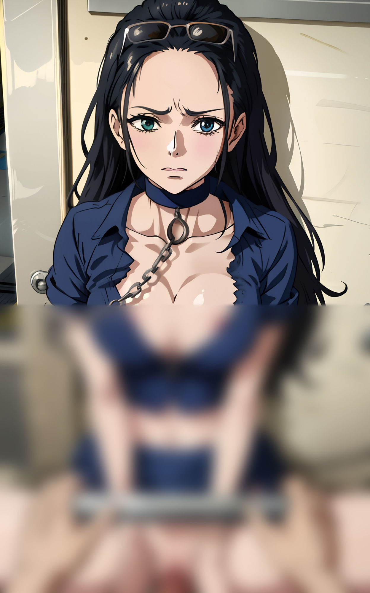 ロビンは電車の痴●に遭い、鎖に縛られて抵抗できなかった