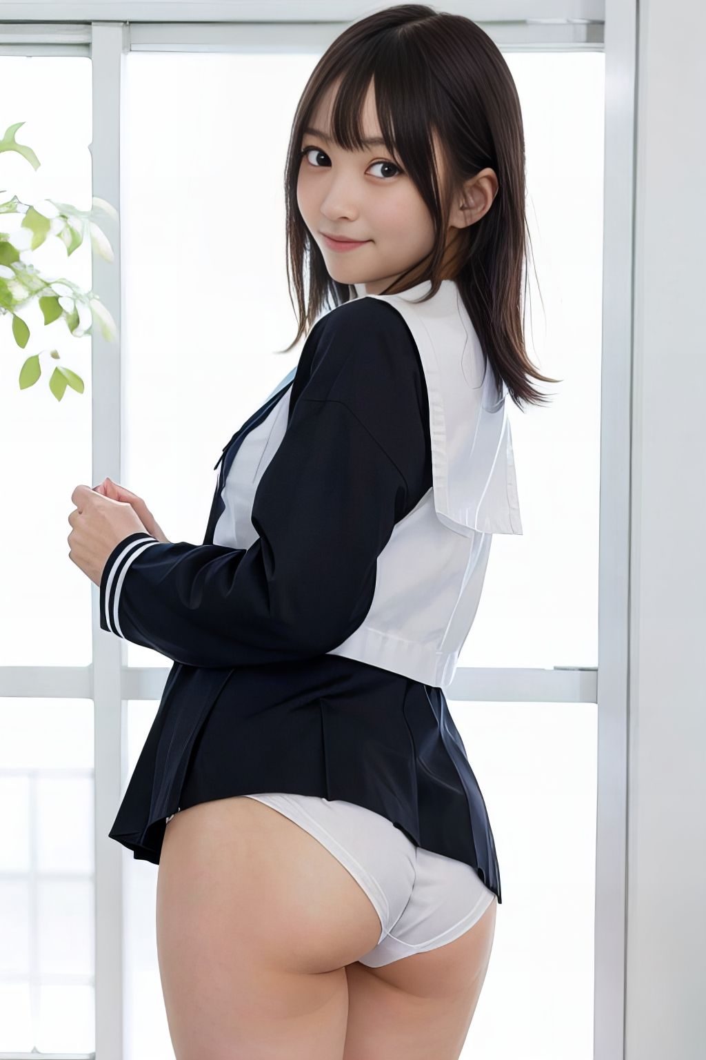 黒髪少女の中出し援交