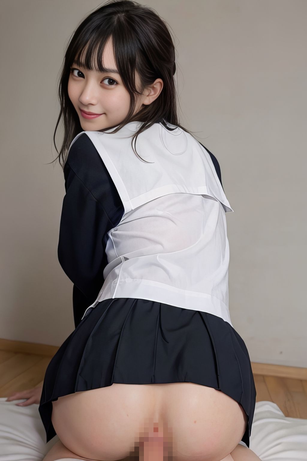 黒髪少女の中出し援交