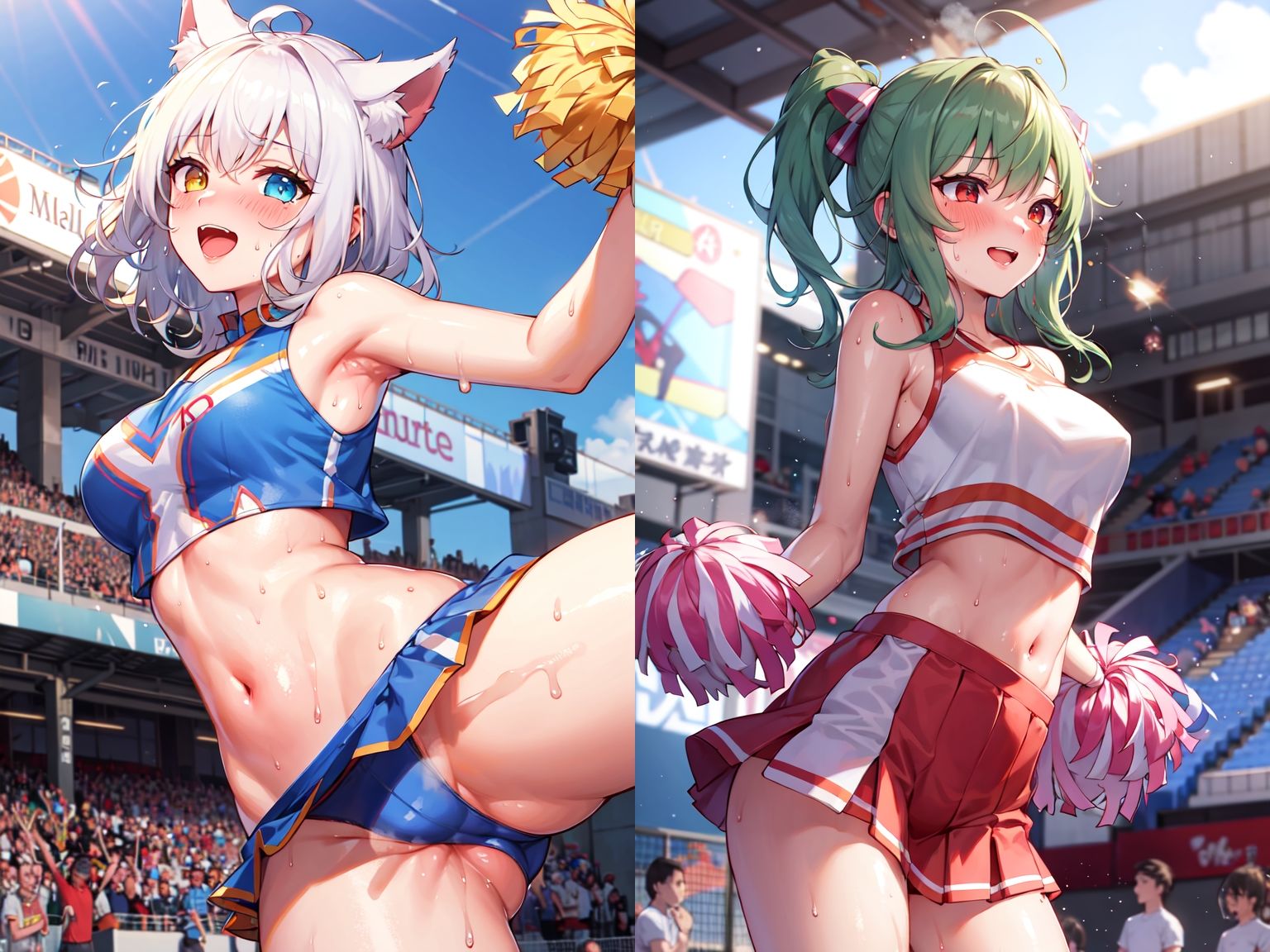 汗だくのスポーツ女子たち