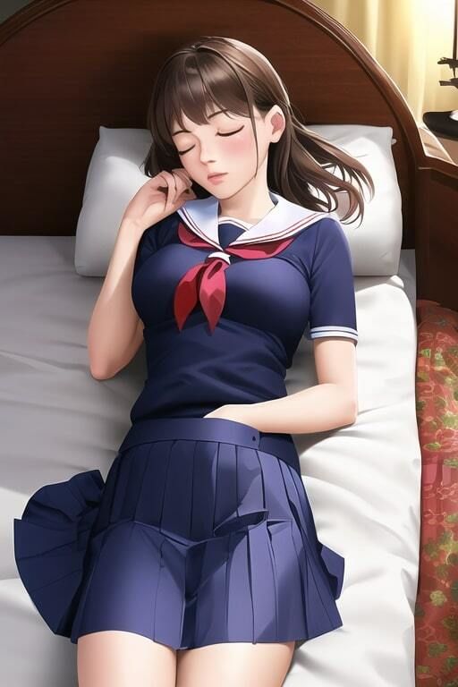 睡眠姦でボテ腹の妊婦になったJKたち・寝たままイタズラ中出し