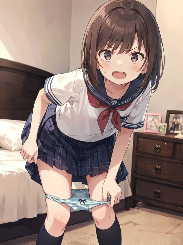 恥じらい！下着を脱ぐ制服少女たち！