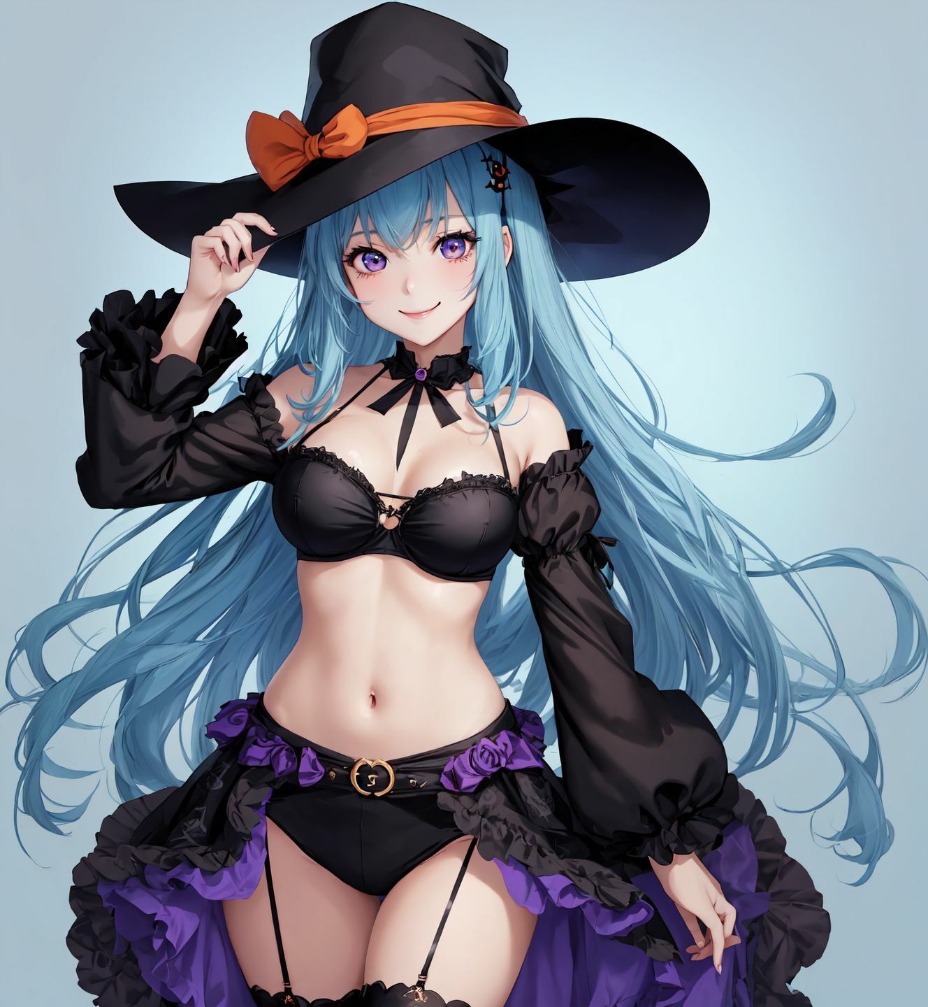 ハロウィーン水髪魔女