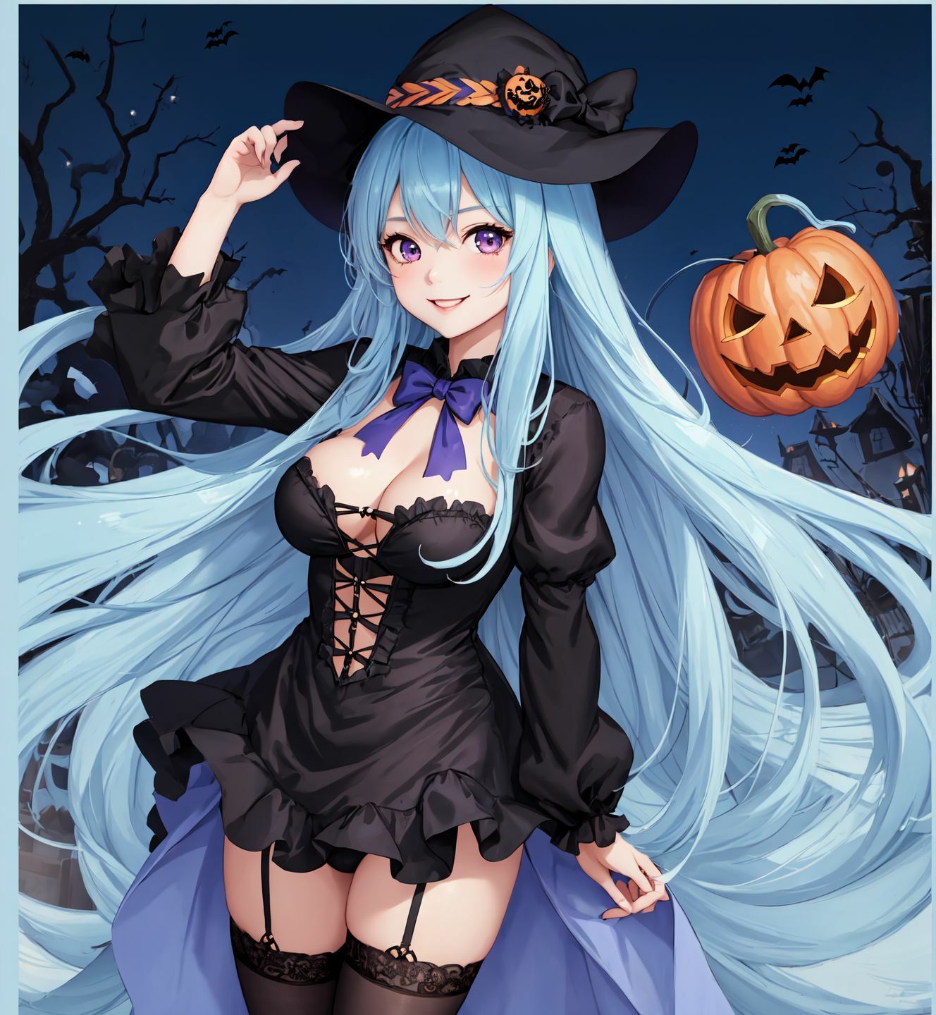 ハロウィーン水髪魔女
