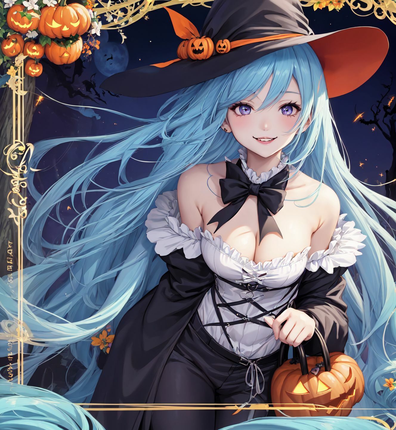 ハロウィーン水髪魔女
