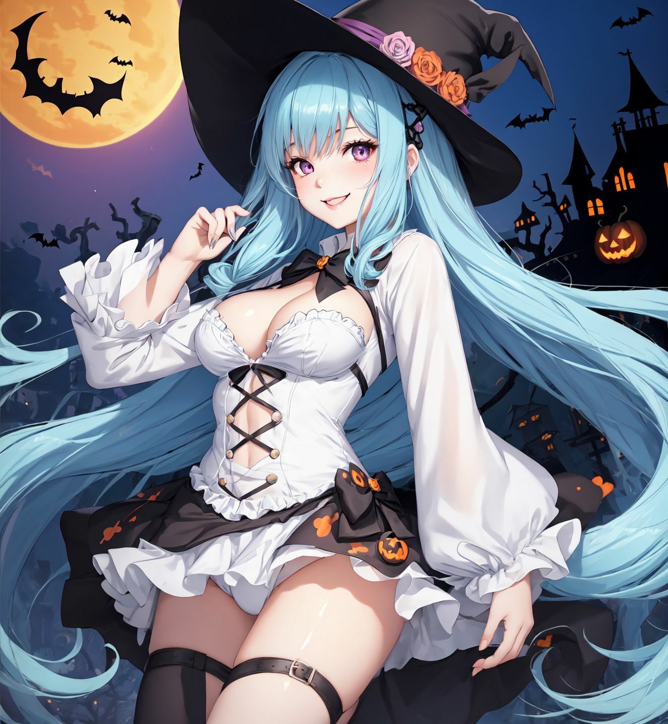 ハロウィーン水髪魔女