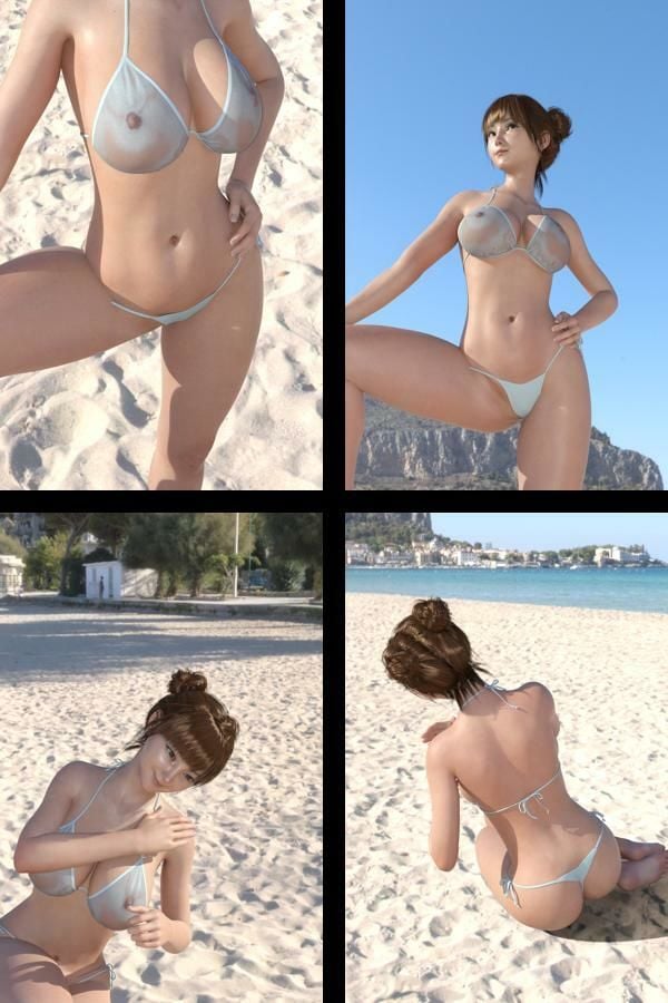 【+All】『理想の彼女を3DCGで作ります』から生まれたバーチャルアイドル「一ノ瀬廻里(いちのせめぐり)」のグラドル撮影風写真集:Gradol_55