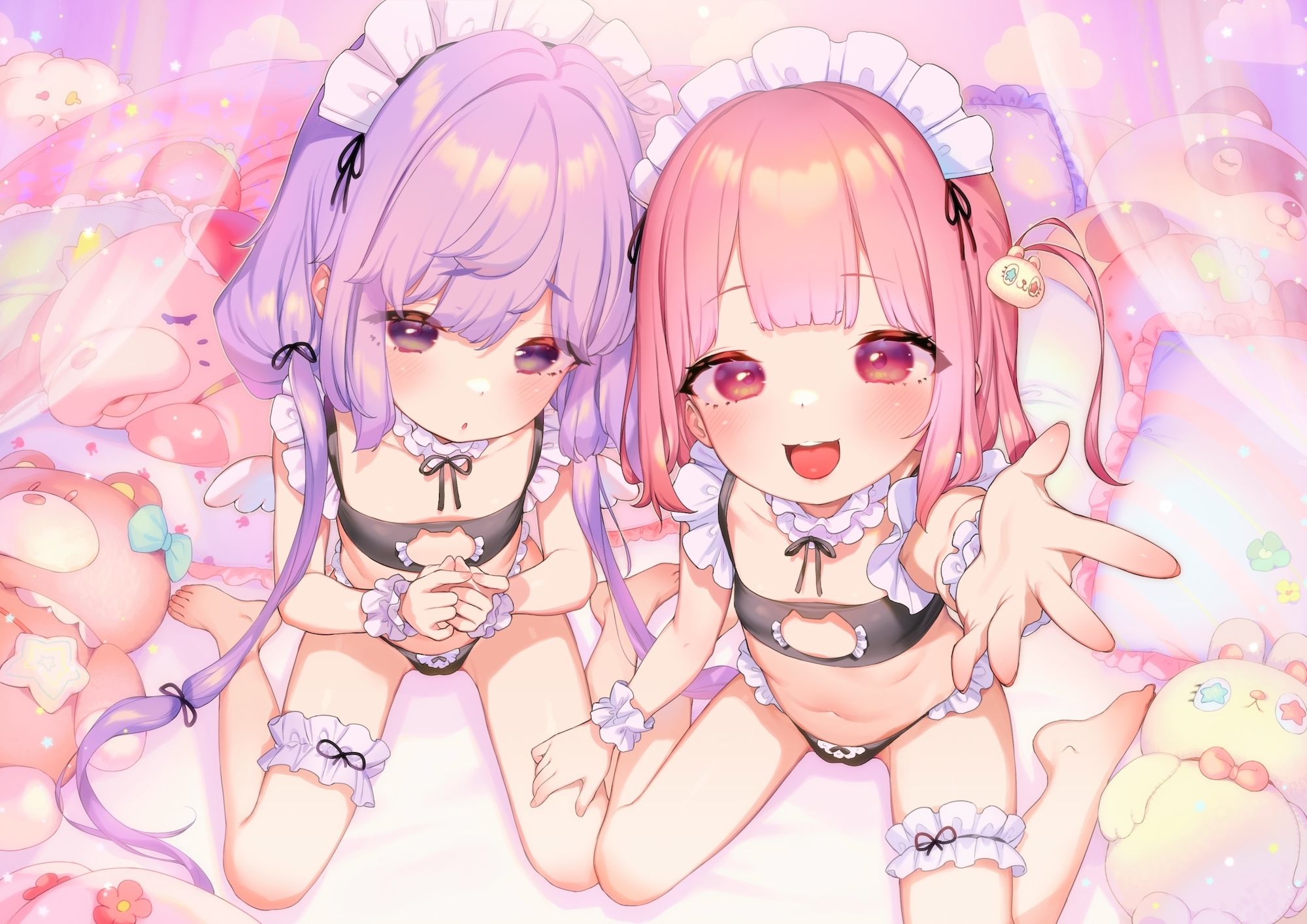 【全編ハーレムえっち♪】おどおど×あまあま！Wロリメイドにたっぷり愛されて幸せハーレムらぶらぶえっちで純愛オホイキお射精天国♪