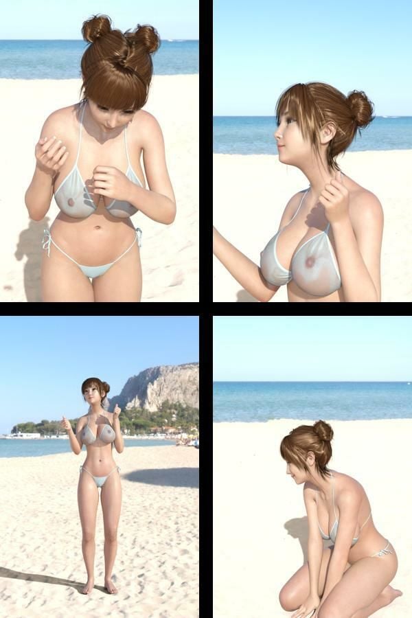 【＋All】『理想の彼女を3DCGで作ります』から生まれたバーチャルアイドル「一ノ瀬廻里（いちのせめぐり）」のグラドル撮影風写真集:Gradol_56