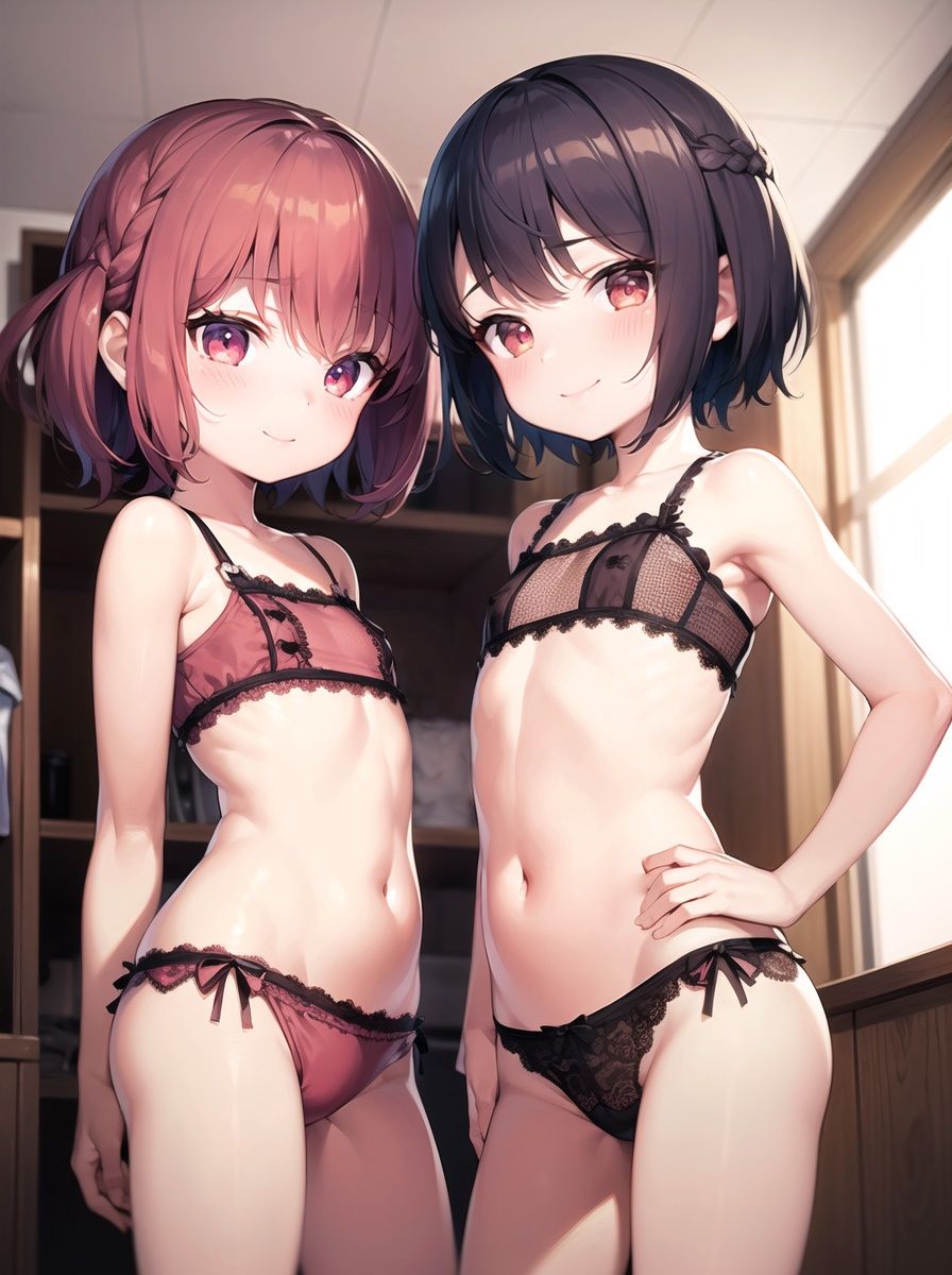 温泉ではしゃぐロリ姉妹