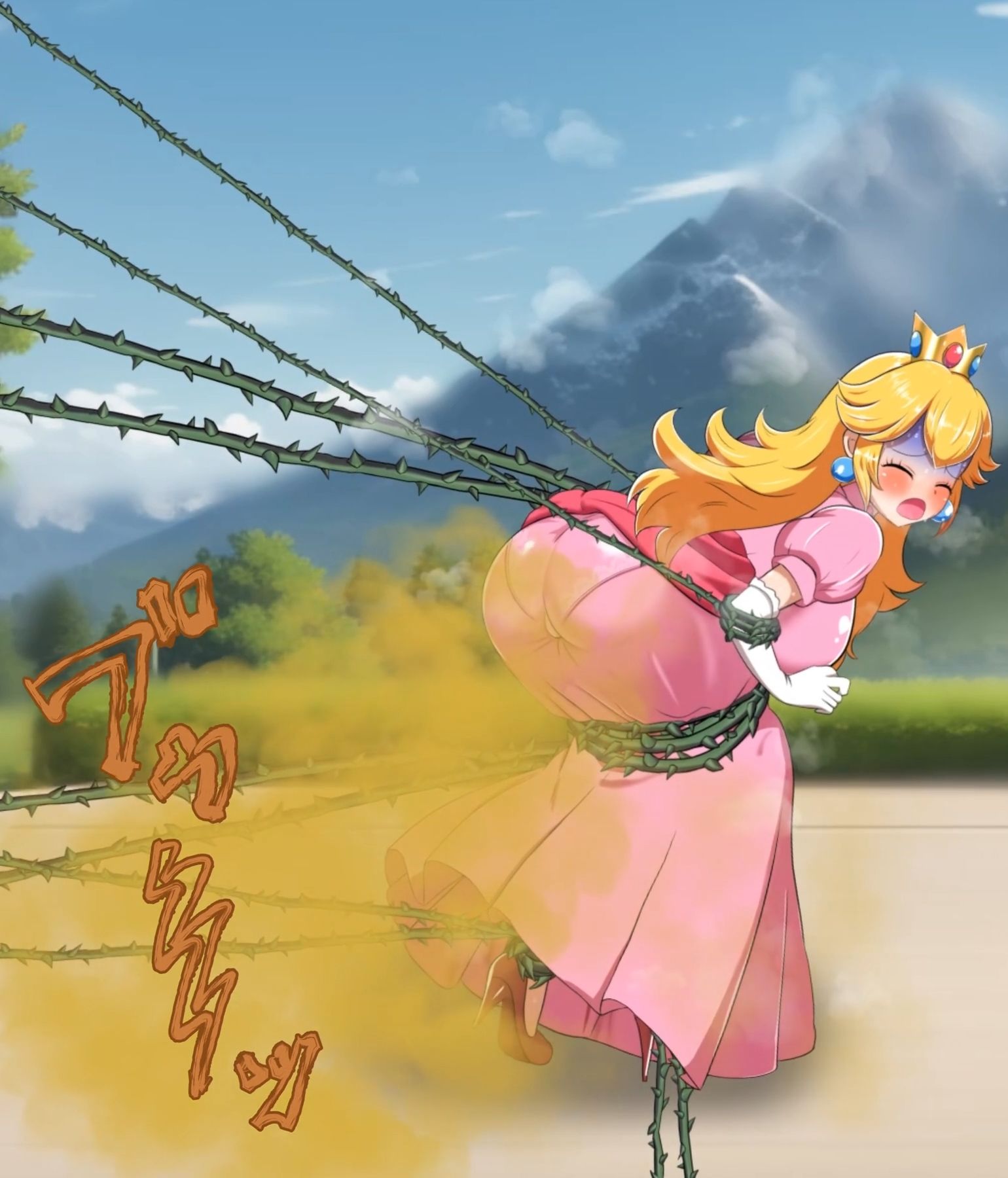 便意を我慢した姫様がお漏らしさせられるアニメ