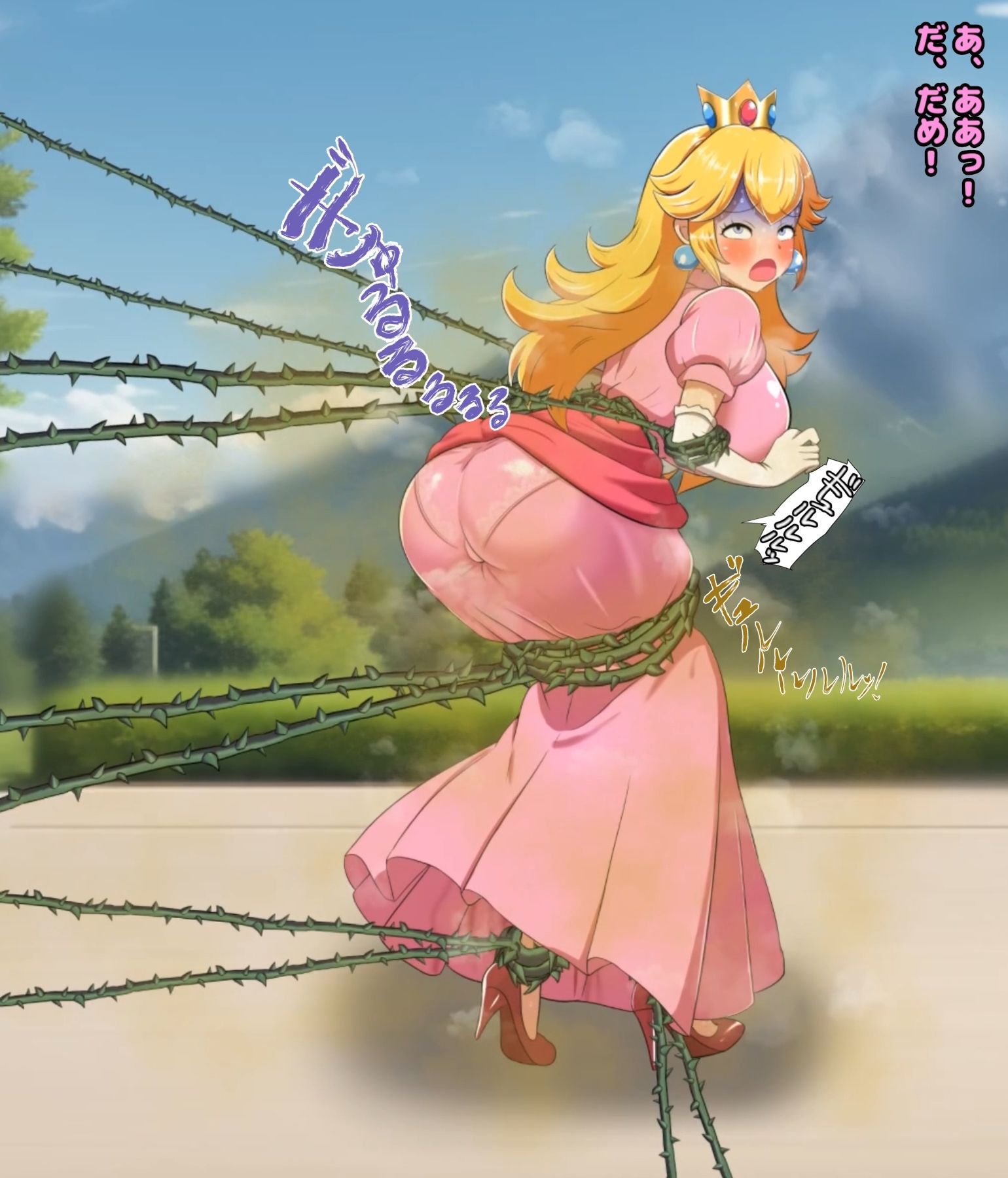 便意を我慢した姫様がお漏らしさせられるアニメ