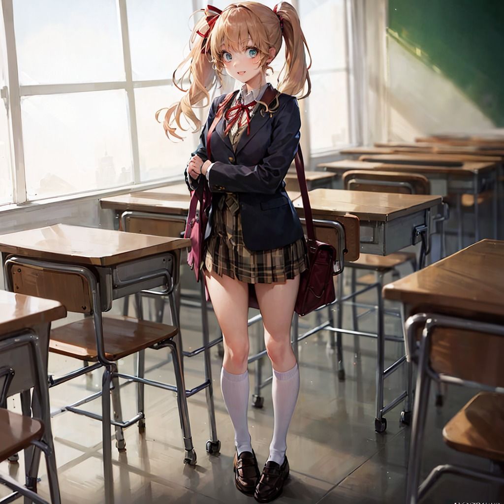 『いけない場所でするのが好き』ギャルJK-制服着衣（Stable Diffusion/AI）作成）