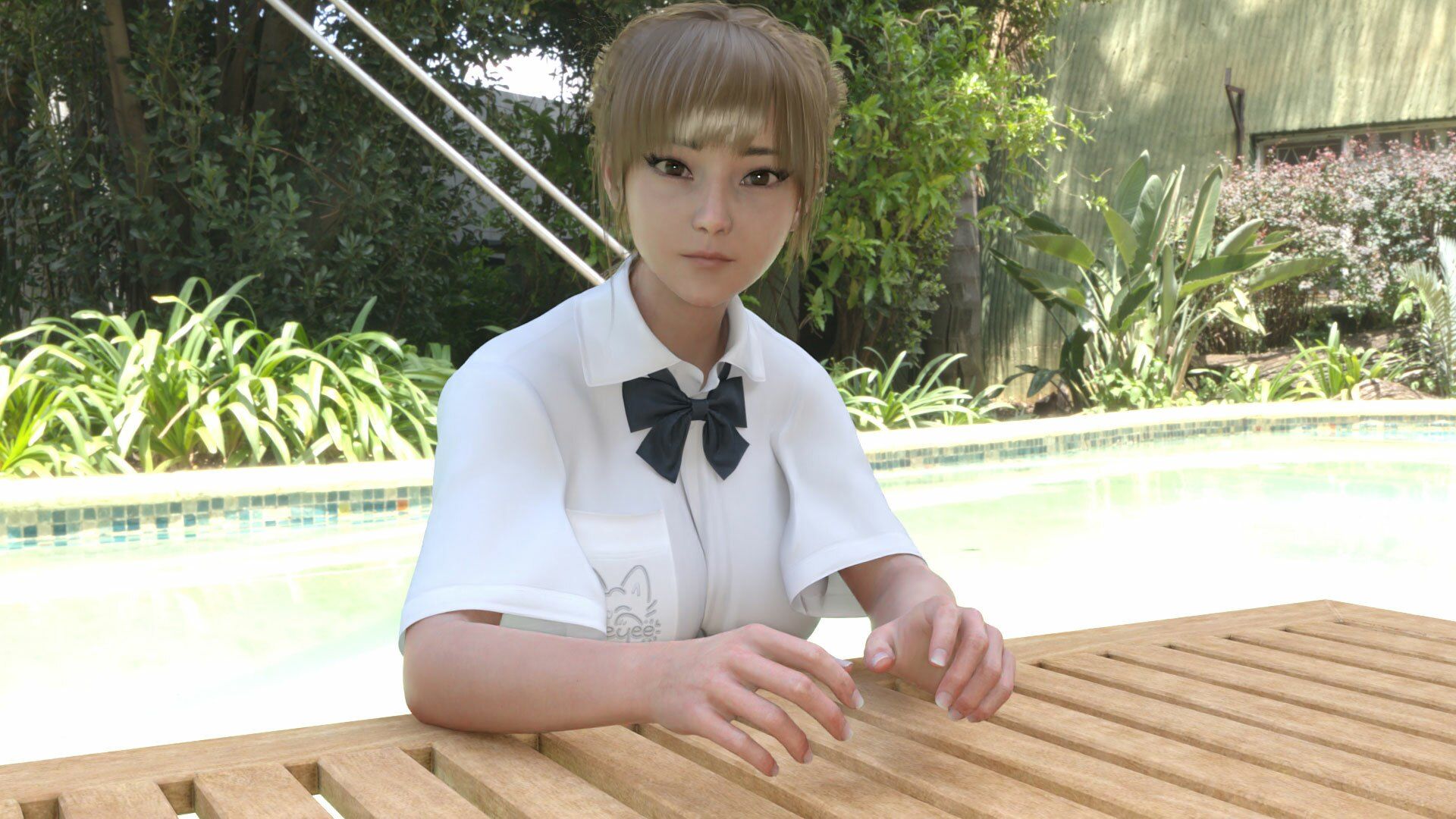 【▲100●100】幼なじみの男子生徒に「定期試験の総合成績で私に勝ったらエッチさせてあげる♪」と冗談を言ったらホントに勝たれてしまい、さあ大変:09-座位バック(上着ブラジャーのみ)