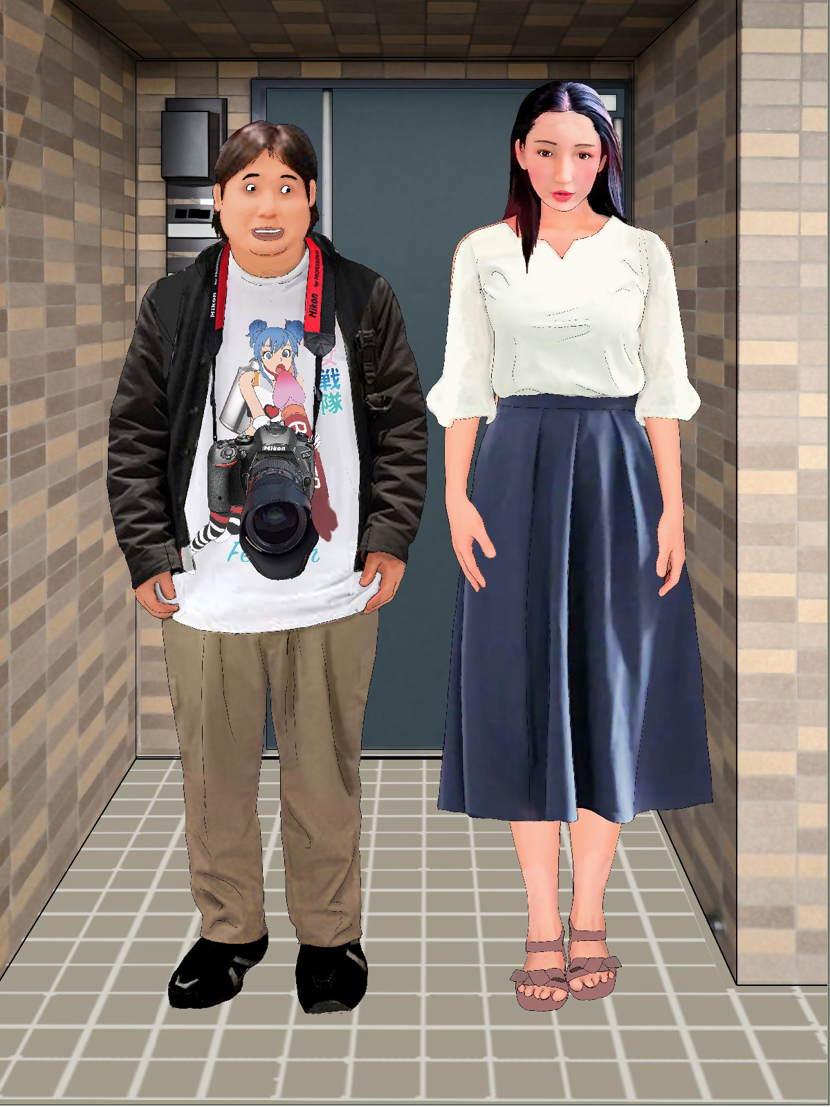 下着図鑑風着せ替え絵本『ちはる28歳』4隣のオタクの言いなり編 メイド服