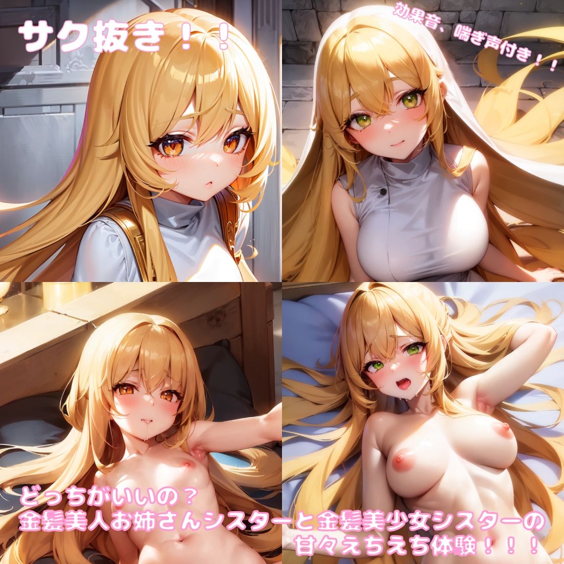 どっちがいいの?金髪美人お姉さんシスターと金髪美少女シスターの甘々えちえち体験!!!CG集