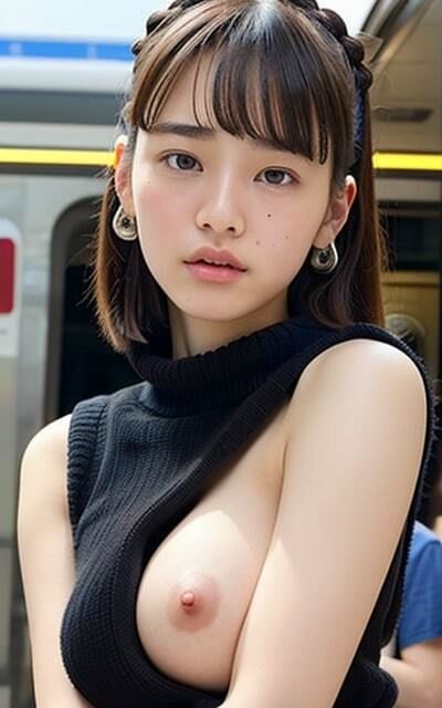 駅前でも見せちゃうの?? 清楚美女!!