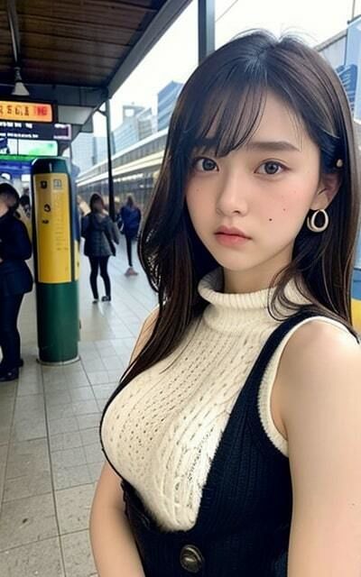 駅前でも見せちゃうの?? 清楚美女!!
