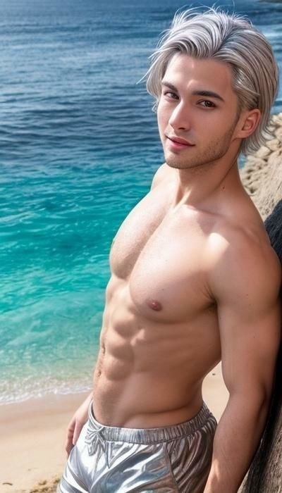 銀髪イケメンビーチ