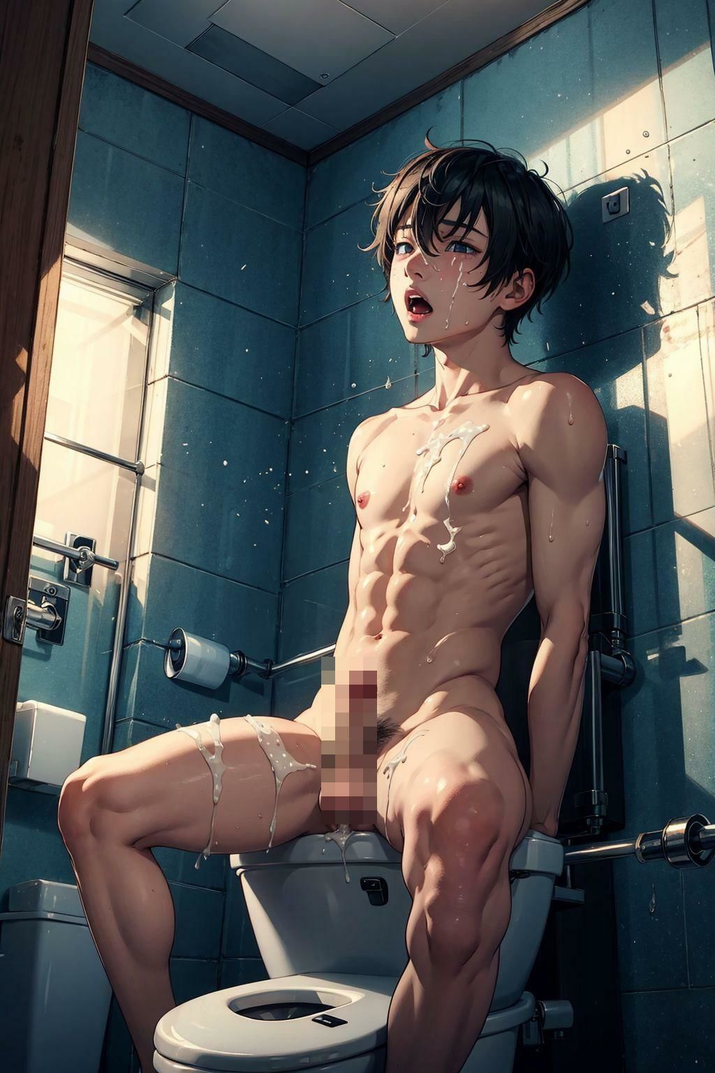 扉を開けると精子まみれの少年が