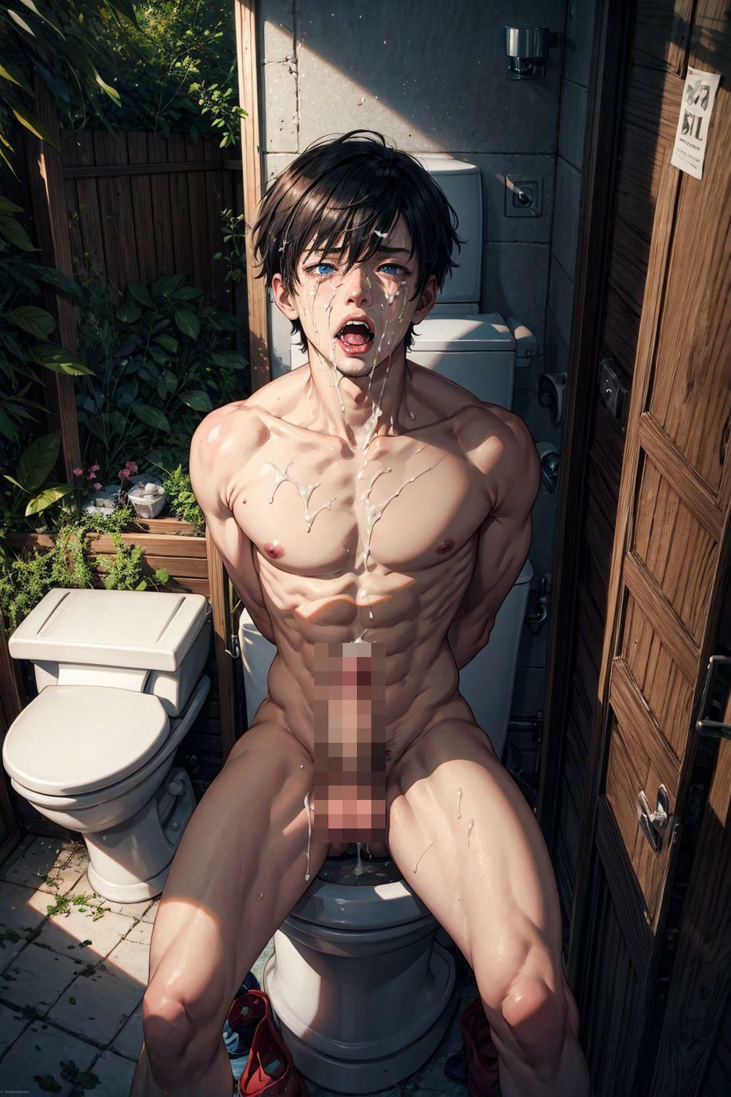 扉を開けると精子まみれの少年が