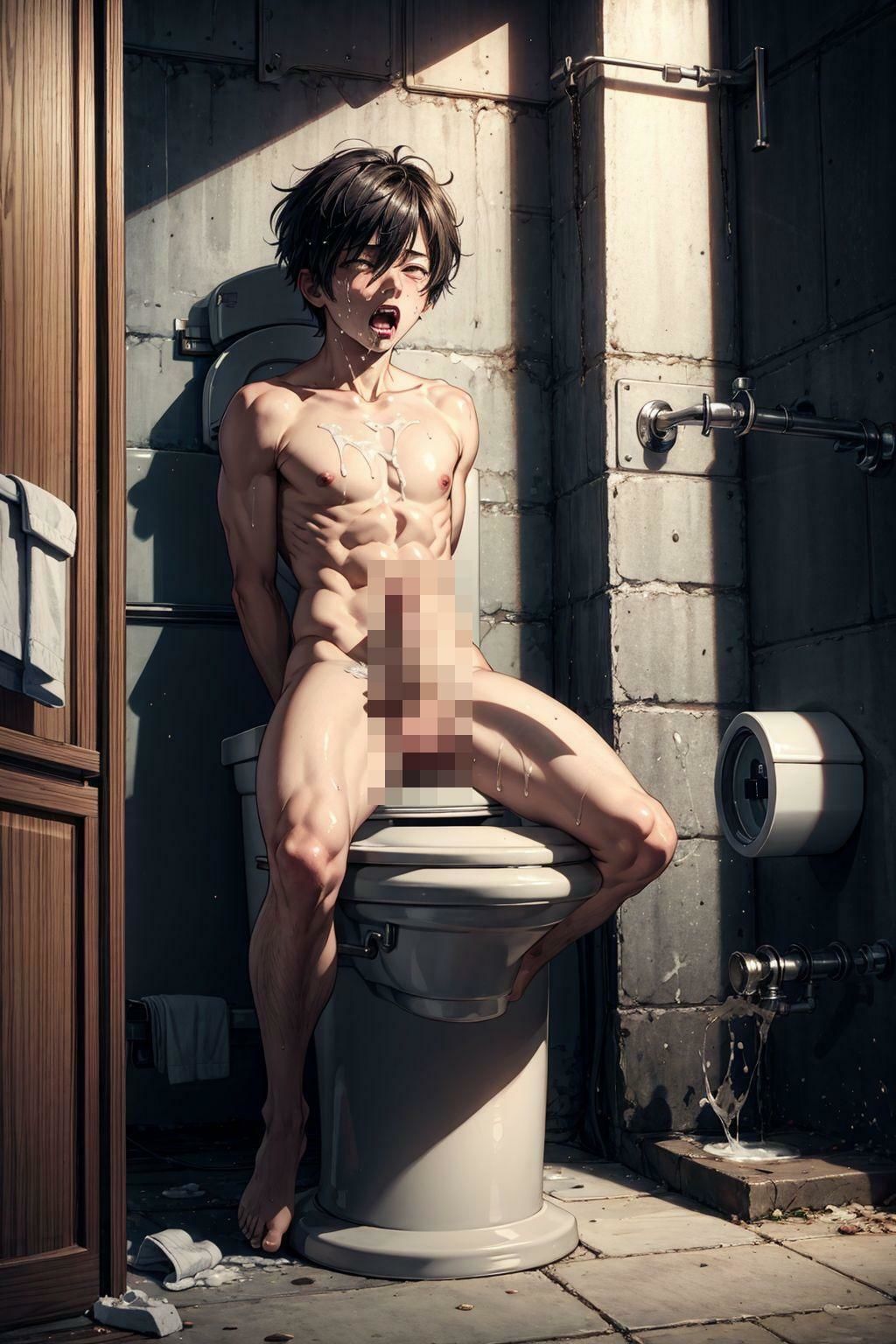 扉を開けると精子まみれの少年が