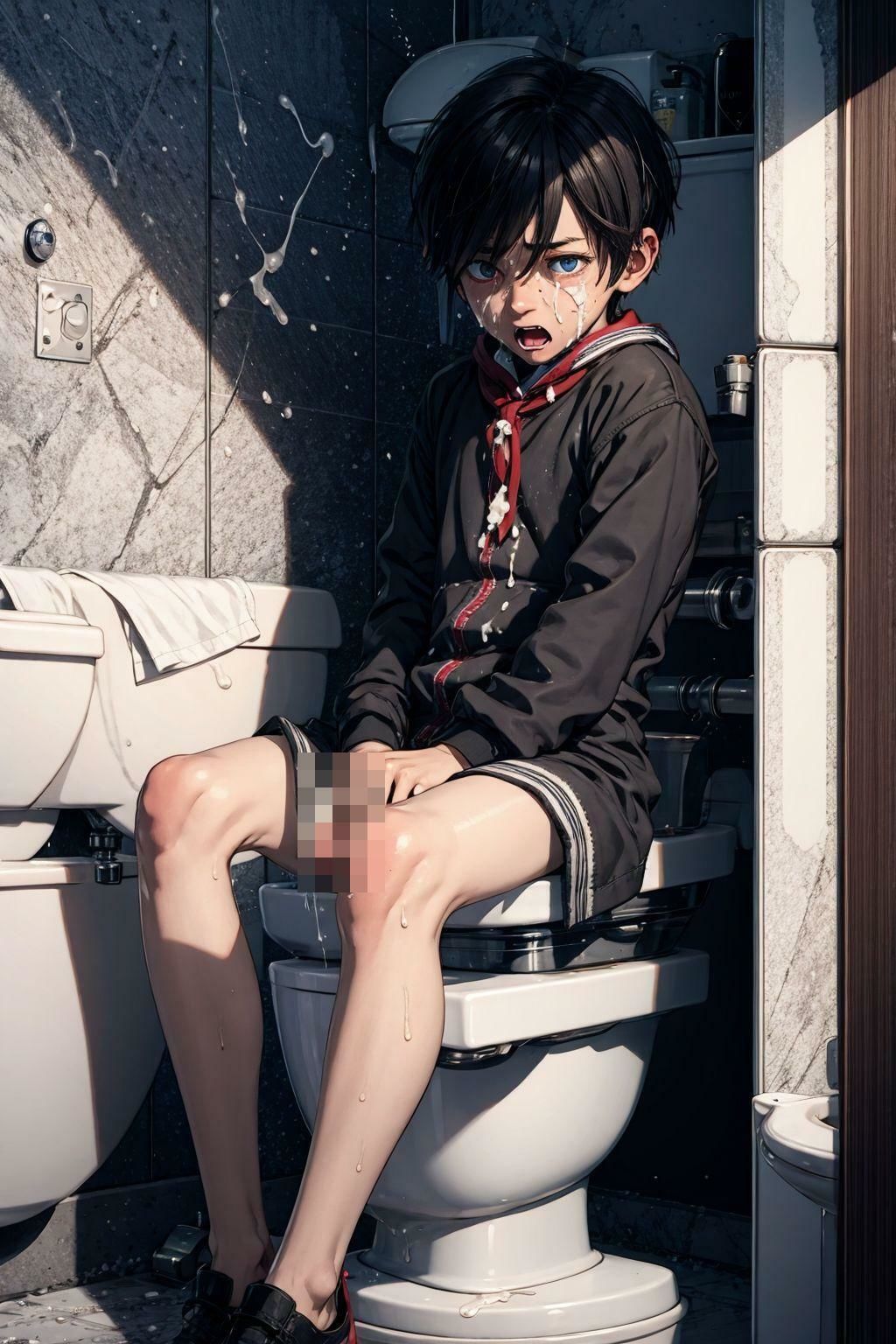 扉を開けると精子まみれの少年が