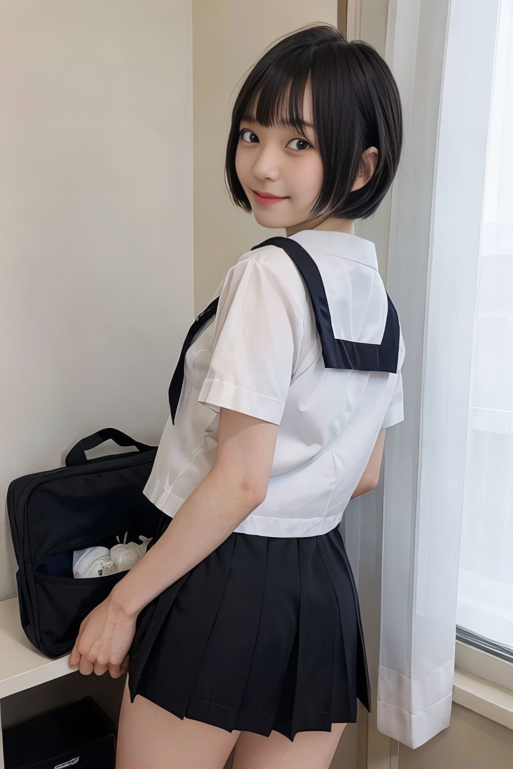 短髪少女の中出し援交