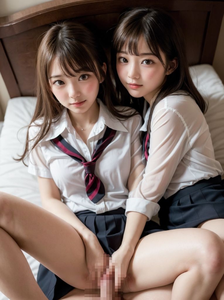 女子校生ハーレム3P!深夜のホテルでどろどろ生ハメセックス♪【超リアルCG集】