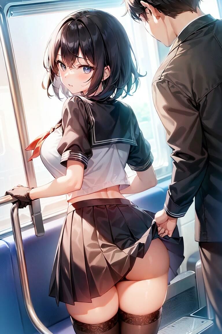 エロかわ黒髪ショートJKのプリケツ イラスト集