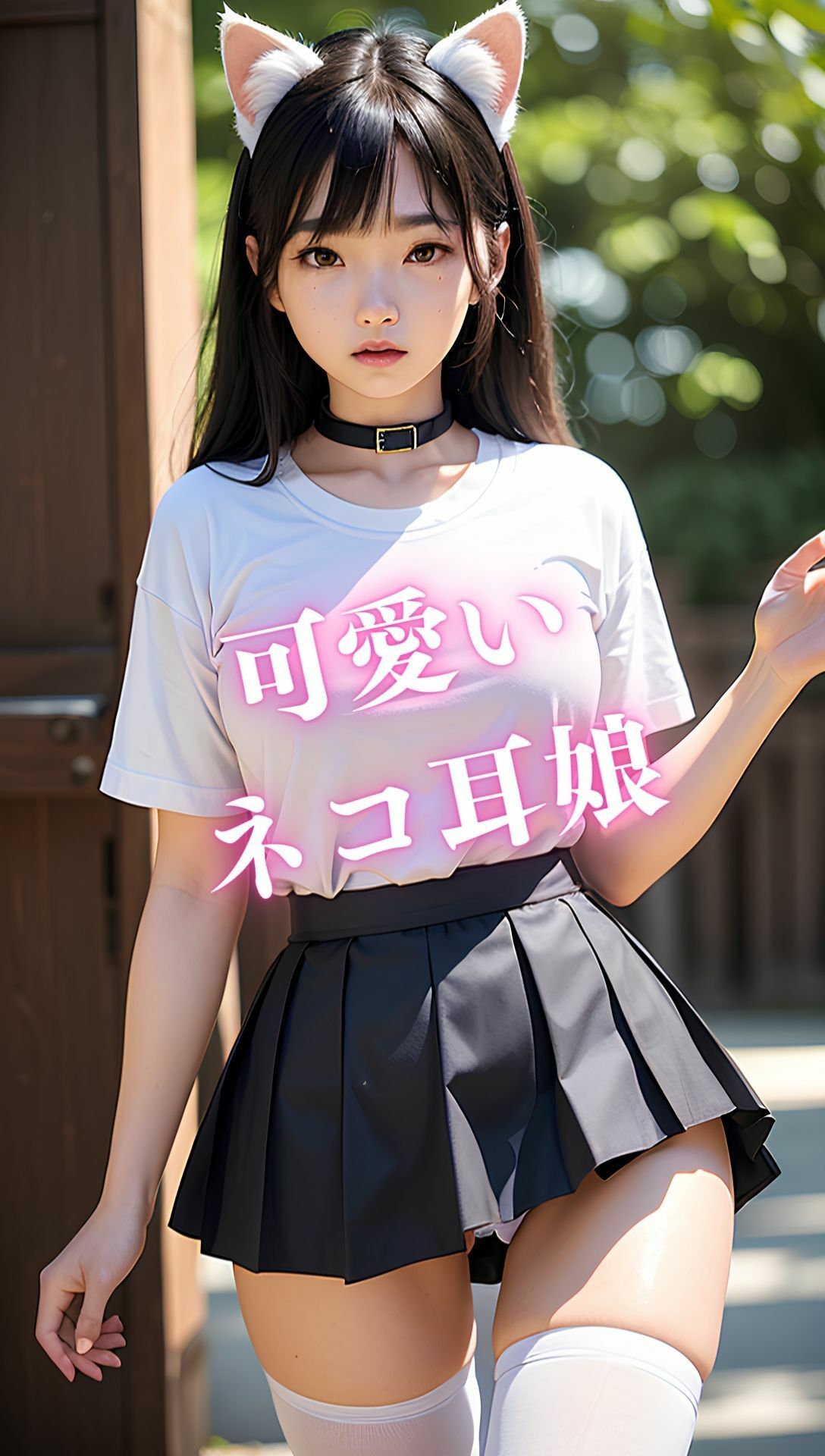 エチエチ ネコ耳娘と露出デート おっぱい、おまんこまるみえ