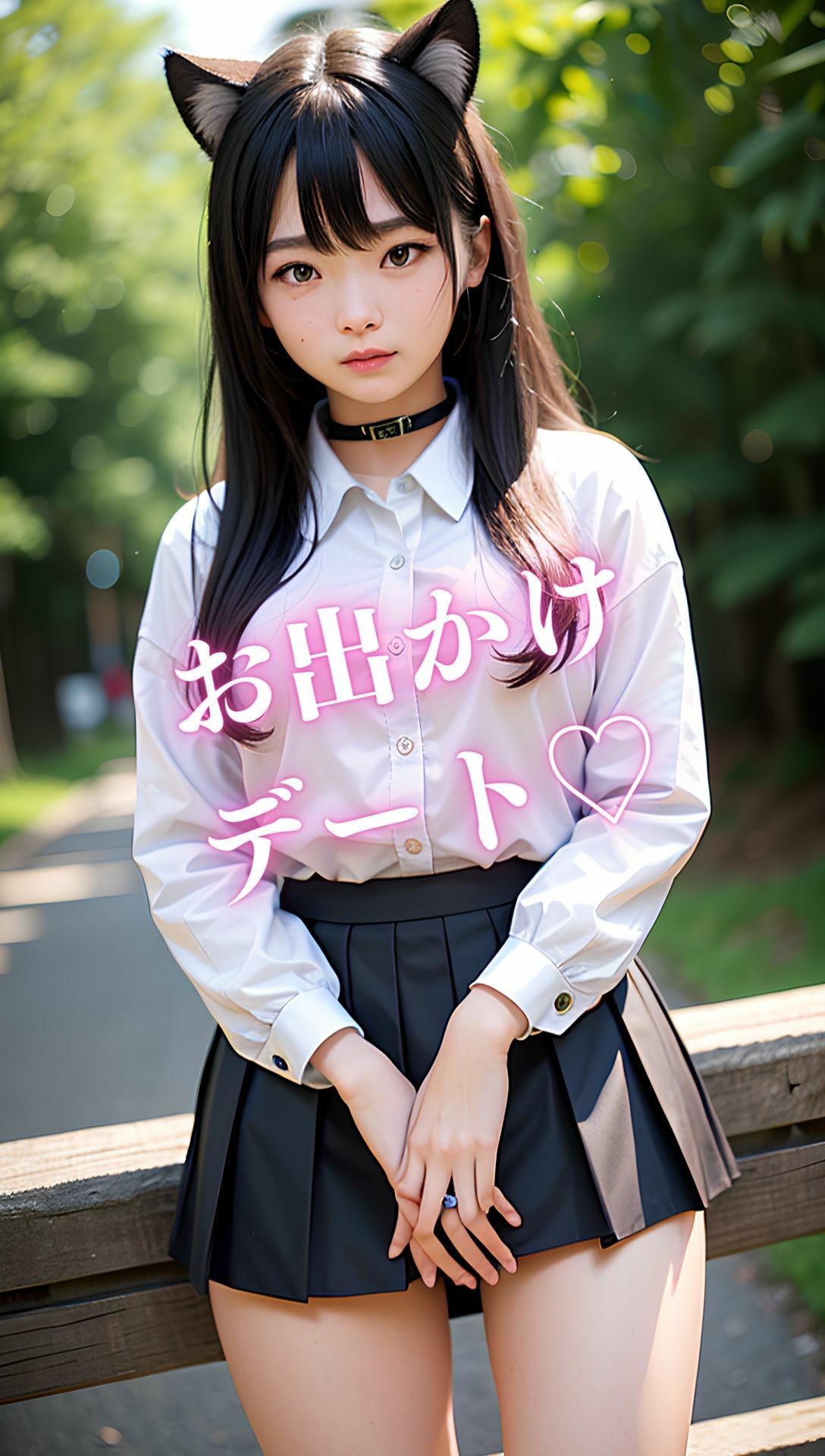 エチエチ ネコ耳娘と露出デート おっぱい、おまんこまるみえ