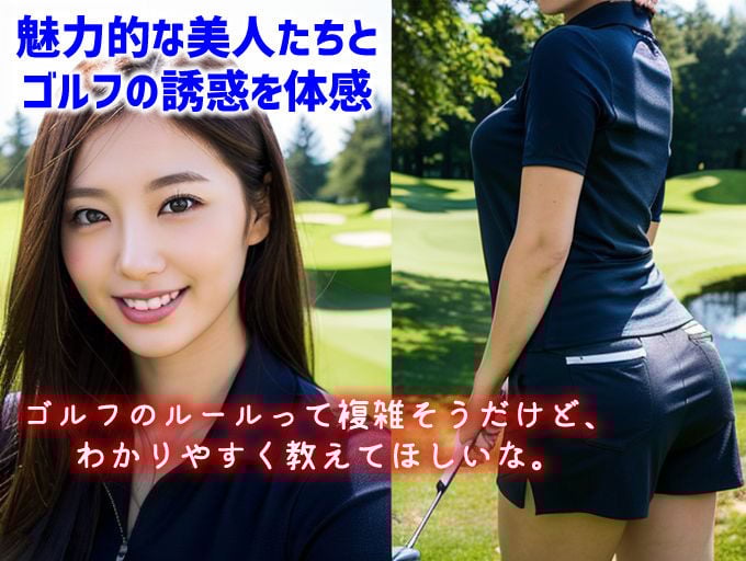 「はじめてだから、どうやって打つのか教えてもらえる?」ゴルフウェア美女〜かわいくてセクシーなAI写真集vol.19(全214ページ)
