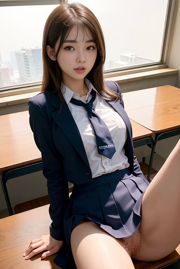 制服巨乳少女の誘惑