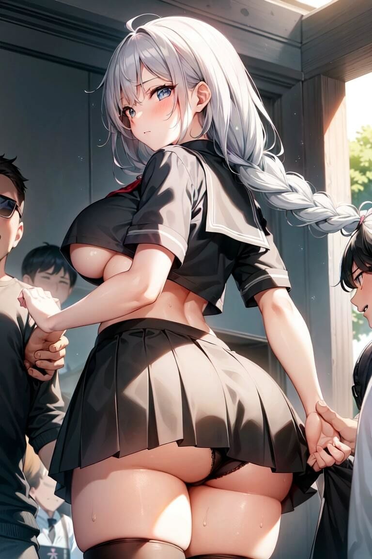 AI下乳学園 銀髪クラス セーラースタイル イラスト集