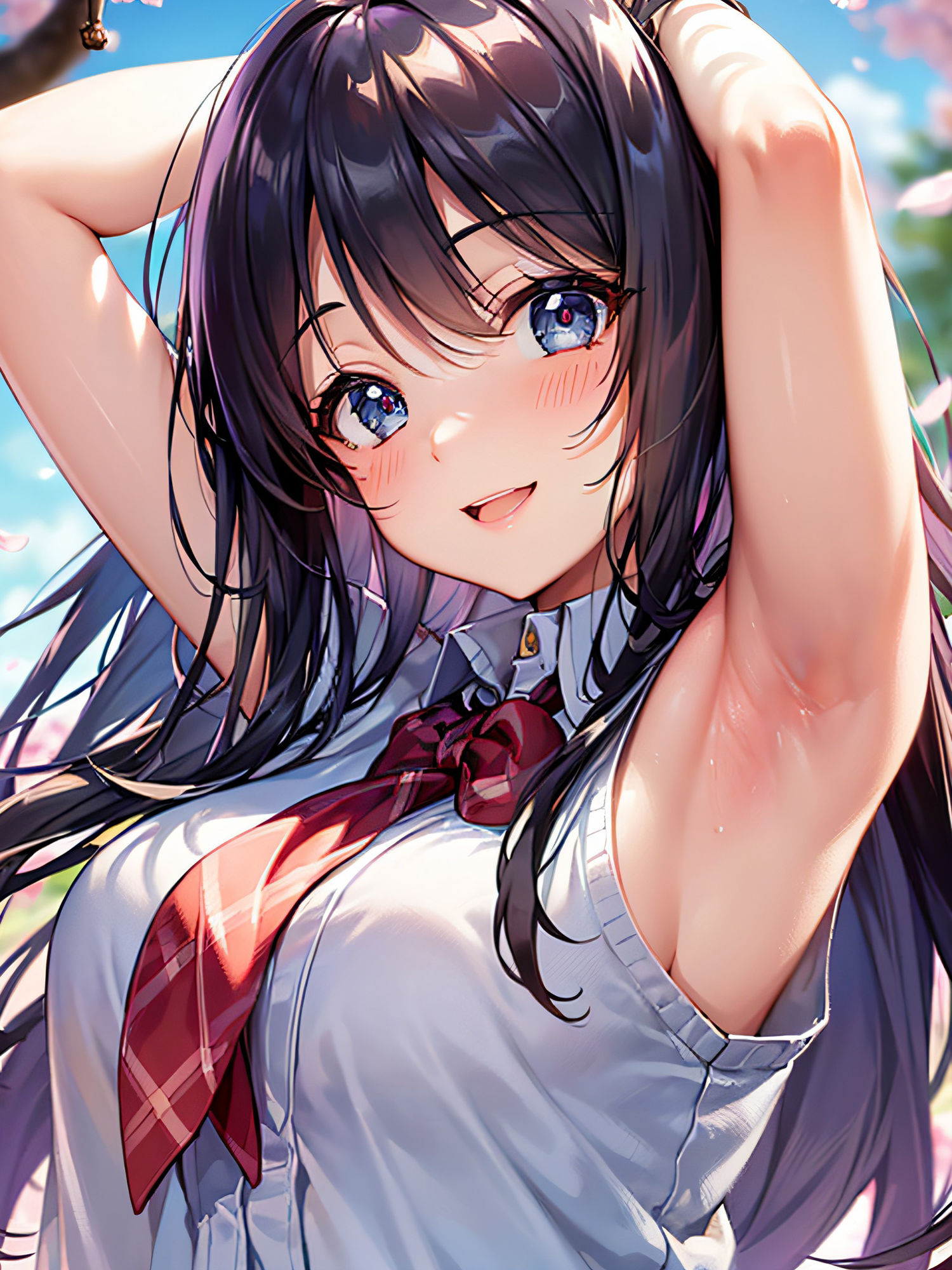 見せたがりの制服JKの腋見せ画像集