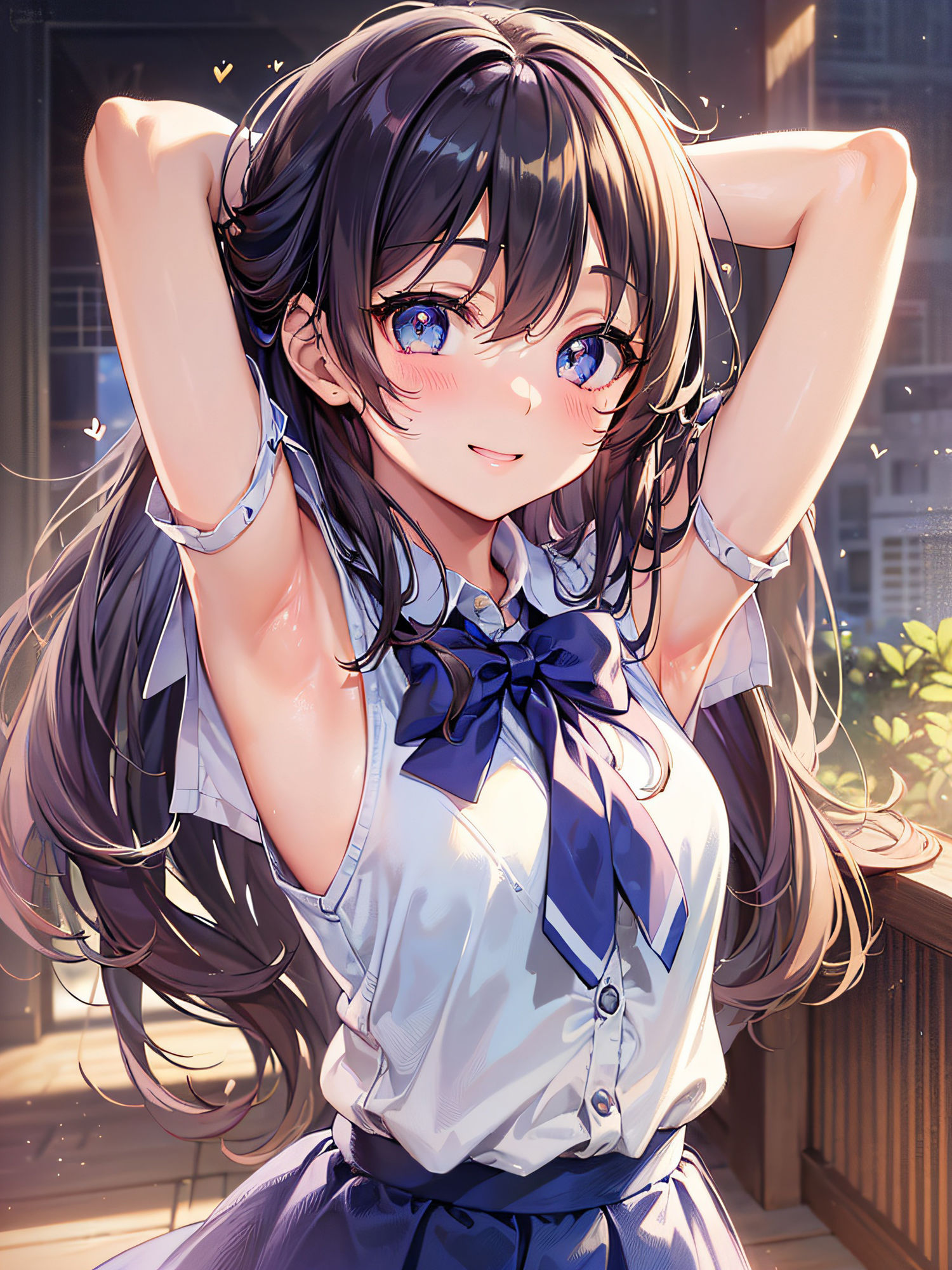 見せたがりの制服JKの腋見せ画像集