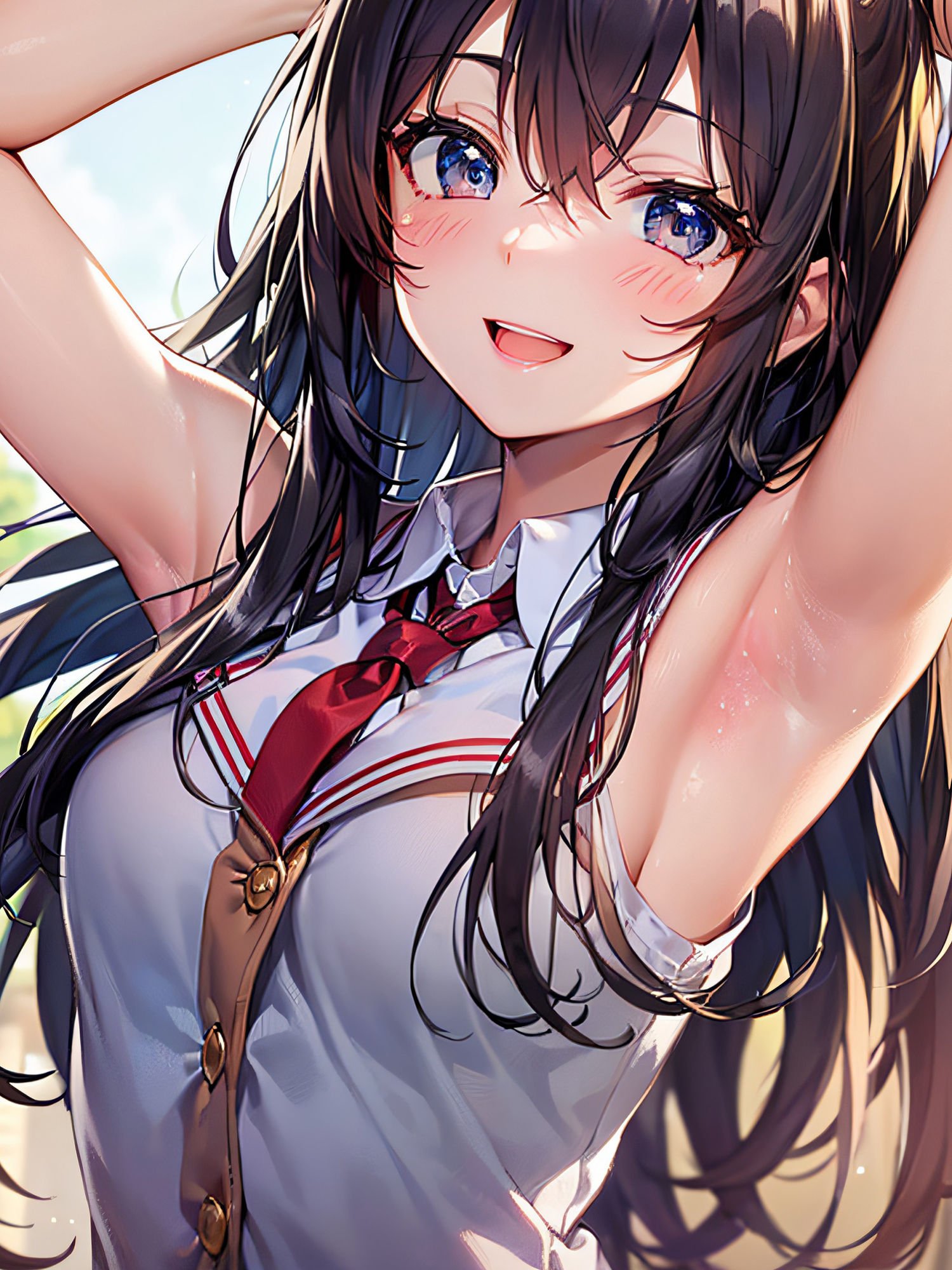 見せたがりの制服JKの腋見せ画像集