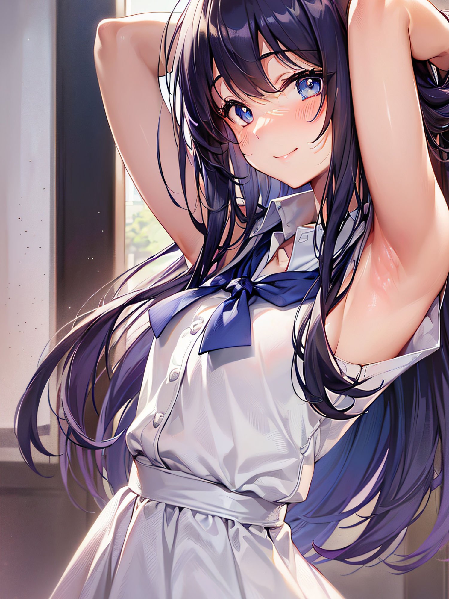 見せたがりの制服JKの腋見せ画像集