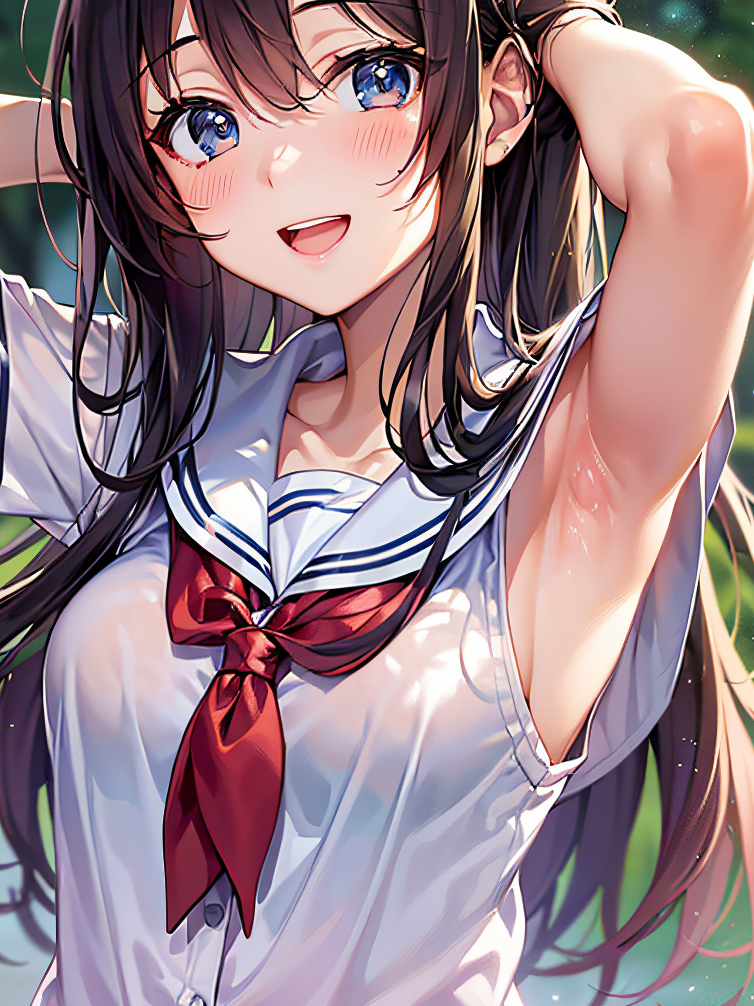 見せたがりの制服JKの腋見せ画像集