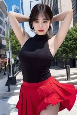 美しい腋見せとバックショット