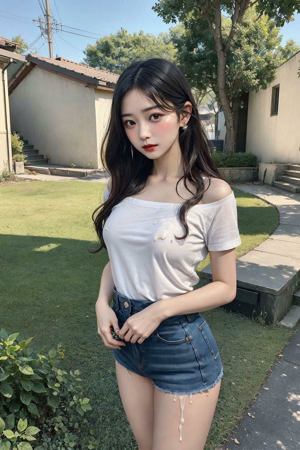 露出中田し精液まみれ