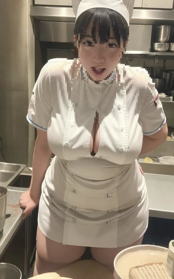 豊満調理師に大量ぶっかけプレイ