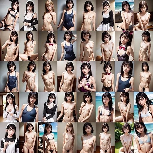 ほんのりふくらみ貧乳っ娘！ AI生成ヌードグラビアCG集